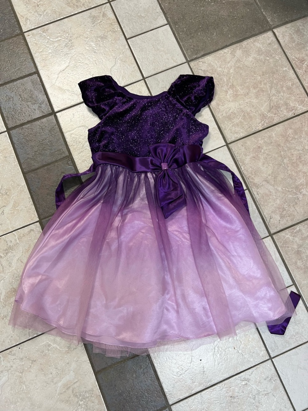 Jona Michelle Purple Sparkle Velvet Fit-and-Flare Dress- NWOT